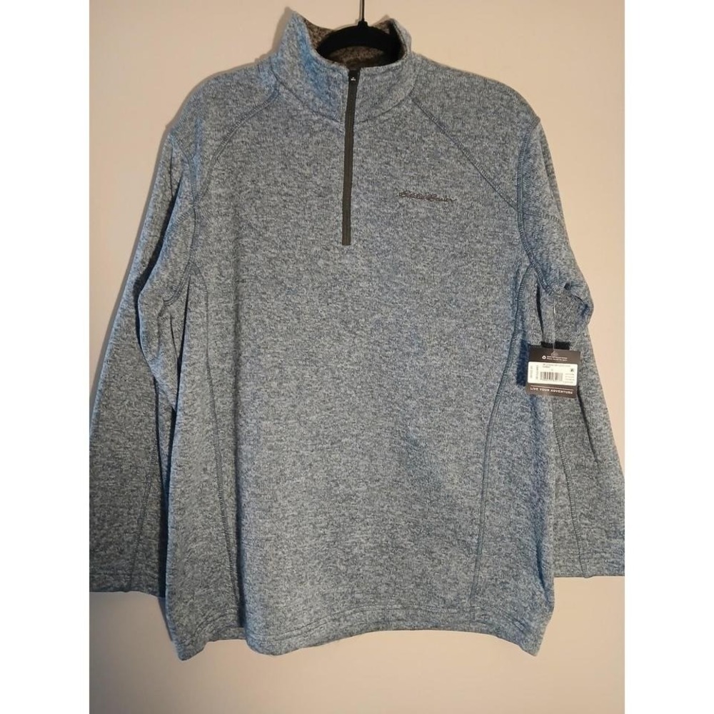 Eddie Bauer Men's Radiator Fleece 1/4 Zip Pullover Harbor Blue Size L
